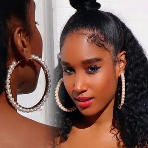 💛💛🌟NEW Gold Pearl Lined Hoop Earrings